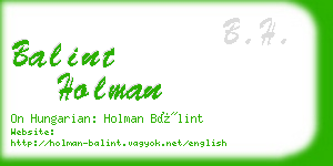 balint holman business card